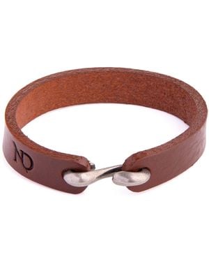 N'damus London Leather Bracelet With Hook Closure - Brown