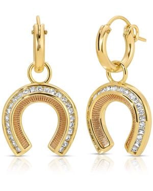 Glamrocks Jewelry Good Fortune Horseshoe Earrings - Metallic