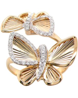 Artisan 18K Diamond Butterfly Bypass Ring - Metallic