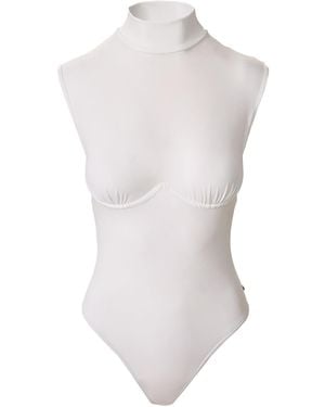 Nissa High-Neck Bodysuit - White