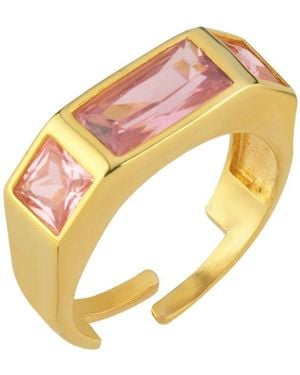 LINYA JEWELLERY Vega Crystal Stone Ring - Metallic