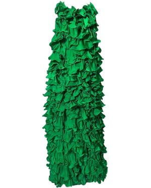 Julia Clancey Miami Valentine Ruffle Emerald Gown - Green