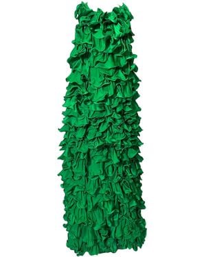 Julia Clancey Miami Valentine Ruffle Emerald Gown - Green