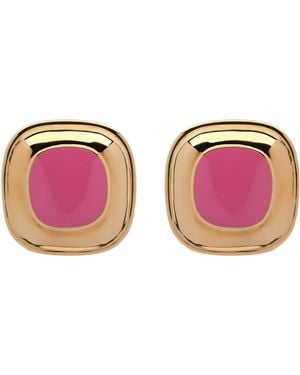 Emma Holland Jewellery Rose Enamel & Clip Earrings - Pink