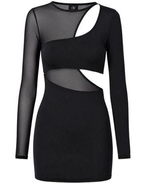 OW Collection Kari Mesh Mini Dress - Black
