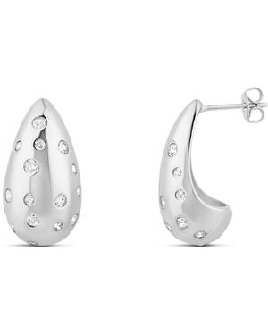 SHYMI Tear Drop Inlay Stone Earrings - Metallic