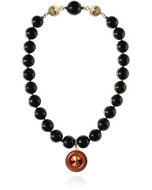 Saule Label Lola Onyx Necklace - Black