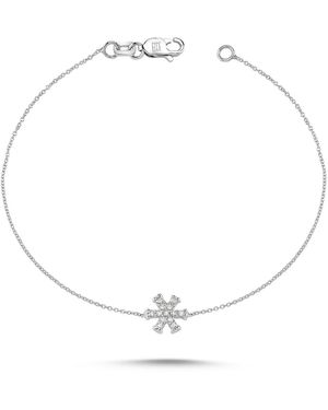 Ecce | Artisan Diamonds 14K Snowflakes Diamond Bracelet - Metallic