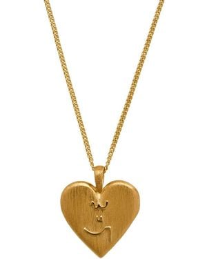 Claire Hill Designs Know Your Worth Heart Locket Necklace - Metallic