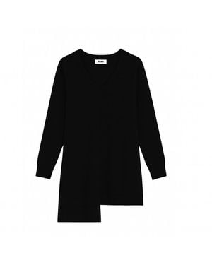Nuvv Collection Asymmetric Merino Wool Jumper – Premium Italian Yarn - Black