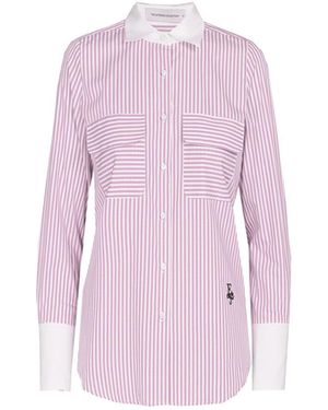 The Extreme Collection Elegant Striped Shirt With Crisp Collar And Cuffs Briana - Pink