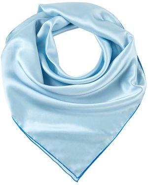 Soft Strokes Silk Pure Silk Scarf Glacier Solid Colour Collection Ice Large - Blue