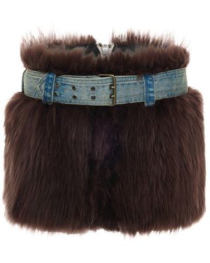 Maison sél Belted Mini Skirt - Black