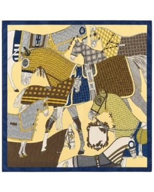 Saachi Equestrian Print Satin Bandana - Metallic