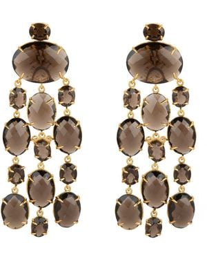 Bounkit Marysol Earrings Smoky Quartz Pierced - Metallic