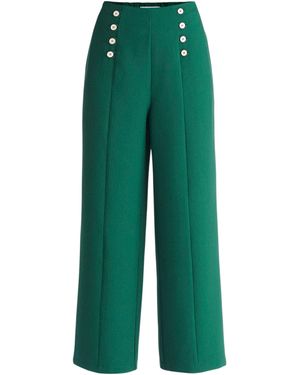 Paisie Button Waist Trousers - Green