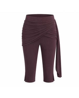 Celestine & Mae Imai Wrap Tie Capri Trousers - Purple