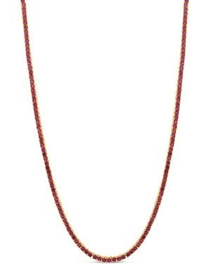 SHYMI Classic Ruby Two Mm Tennis Necklace - Metallic