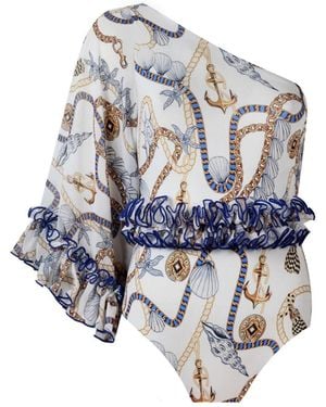 Nur Karaata Kelly Tropezienne Mia Belt Swimsuit - Blue