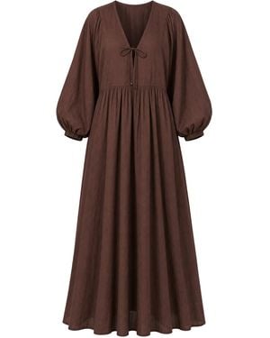 Adrift Clothing Cairo Boho Dress - Brown