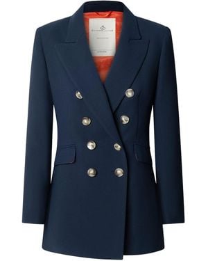 The Extreme Collection Double-Breasted Tailored Blazer - Blue