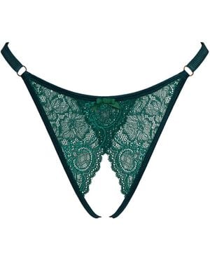 BonBon Lingerie Temptress Ouvert G-String - Green