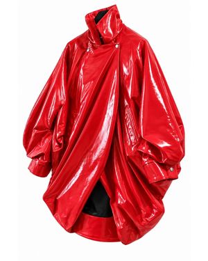 Julia Allert Oversized Lacquer Cocoon Jacket – - Red