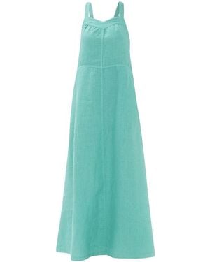 Haris Cotton Tank Maxi Backless Linen Dress - Green