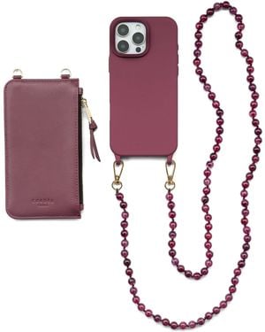 Cordée Cases Scarlett 3-Piece Crossbody Phone Case Set Burgundy - Purple