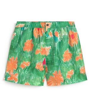 Thinking Mu Swimsuit Flowers Crayon Liu - Green