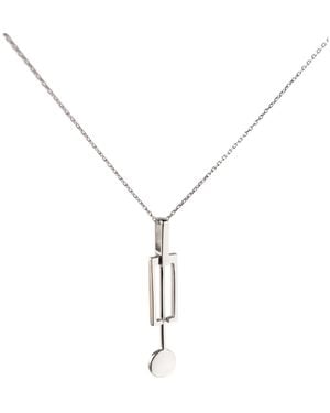 Gutta Design Tic-Toc Necklace Rhodium Plated - Metallic