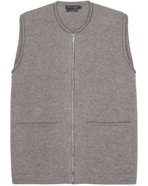 Paul James Knitwear Neutrals Lambswool Larkspur Knitted Gilet - Grey