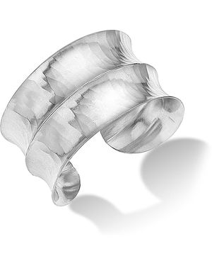 Dower & Hall Double Concave Hammered Cuff - Metallic