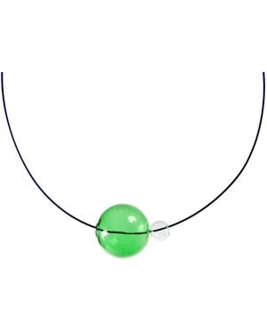 Laura Daili Circle – Blown Glass Bubbles Necklace - Green