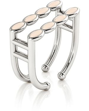Linda Fiore Amalei Ring With Creme Enamel - Metallic