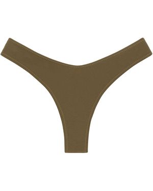 Montce Khaki Lulu Zig-Zag Stitch Bikini Bottom - Natural
