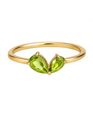 Belinda Jewelz Peridot Heart Toi Et Moi Birthstone Ring - Green