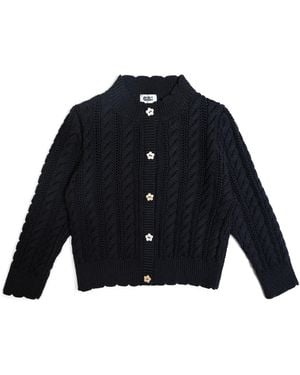 Gigi Knitwear Ailis Eyelet Cardigan - Blue