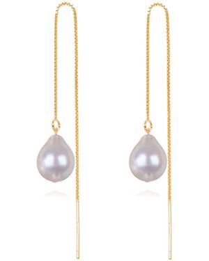 Ninemoo Sweet Hue Pearl Threader Earrings - Metallic