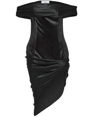 Maison sél Off Shoulder Velvet Dress – - Black