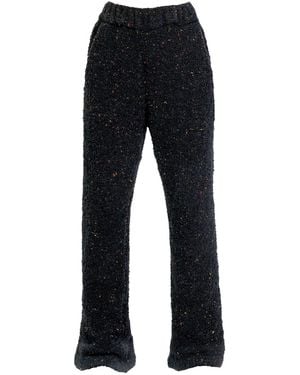 Maison Bogomil Knit Melange Trousers - Black