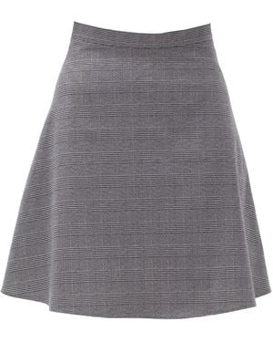 Maison Bogomil A Line Plaid Skirt - Grey