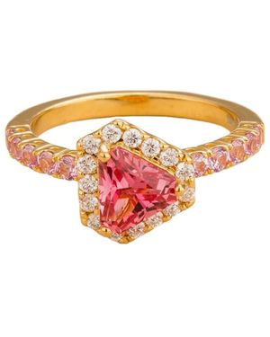 Juvetti Diana Ring With Padparadscha, Sapphires & Diamonds - Orange