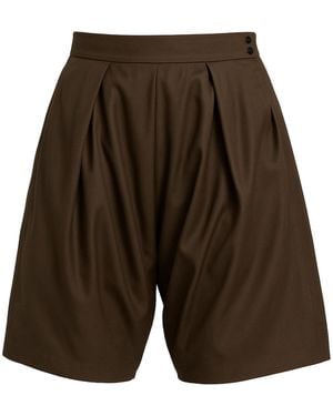 Maui X Lolita André Espresso Draped Shorts - Grey