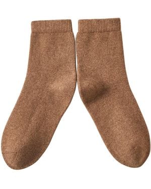 Soft Strokes Silk Wool Quarter-Length Socks Set Of Two - Brown