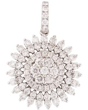 Artisan Diamond Sunburst Pendant - White