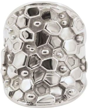 Dainty London Statement Saddle Ring - White