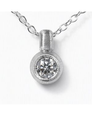 Adrian Ashley Pendant Featuring A Brilliant Cut Natural Diamond Reclaimed From Vintage Jewelry - Metallic