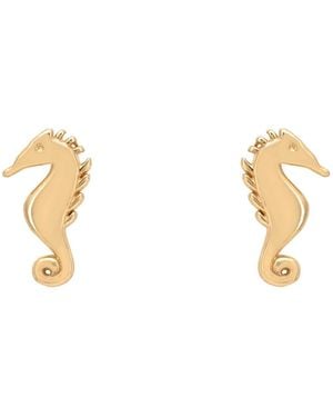 LÁTELITA London Solid 14K Seahorse Stud Earrings - Metallic