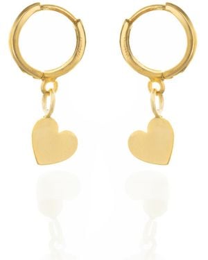 C.J.M Solid Heart Huggies Pair - Metallic